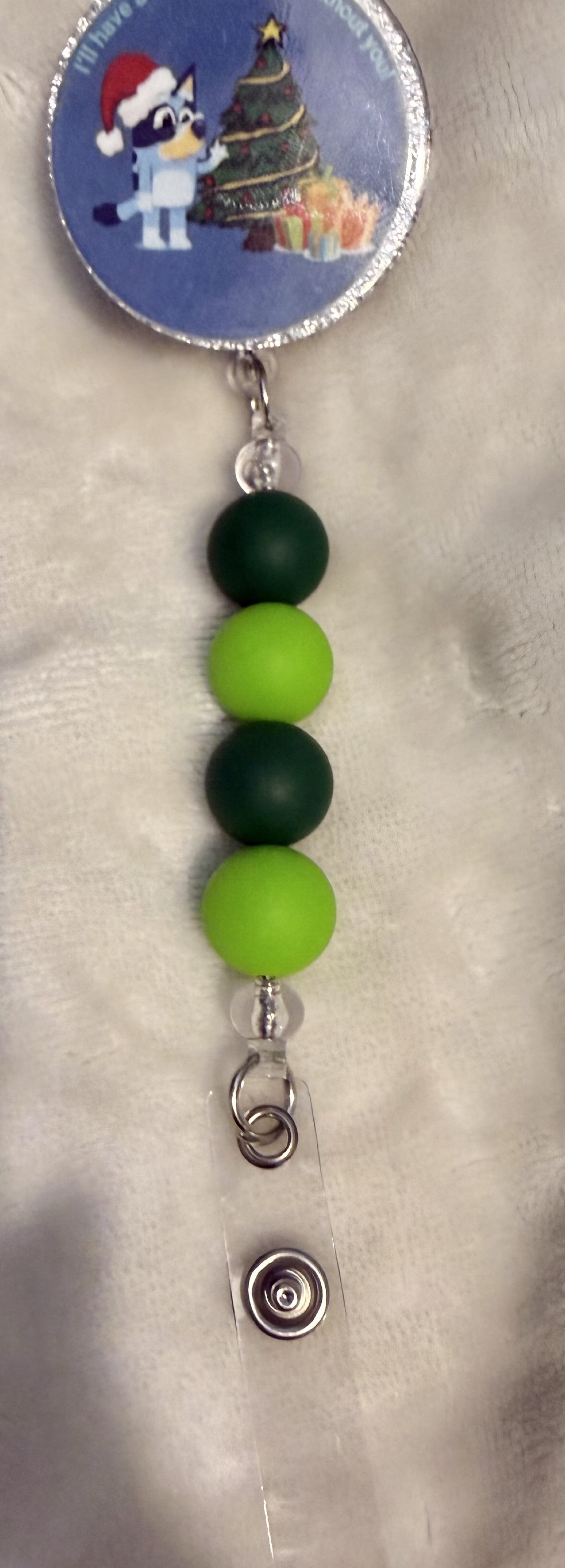Blue Christmas Green, Badge reel by Ain't That Some Crafts