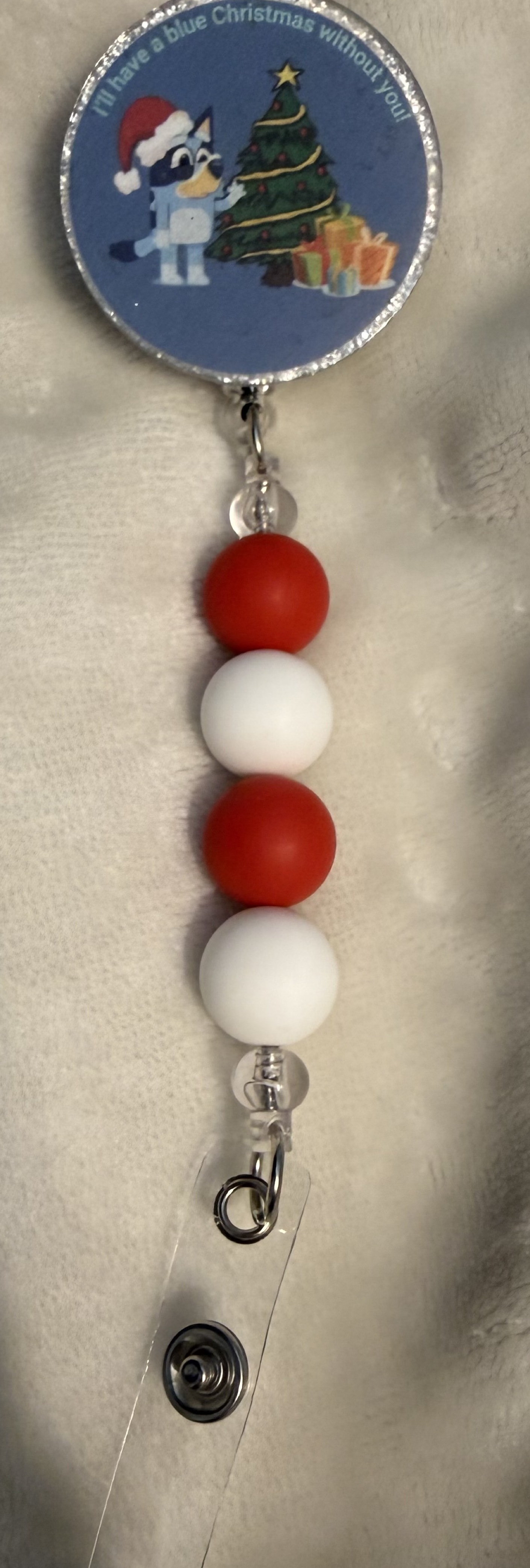 Blue Christmas Red, Badge reel by Ain't That Some Crafts