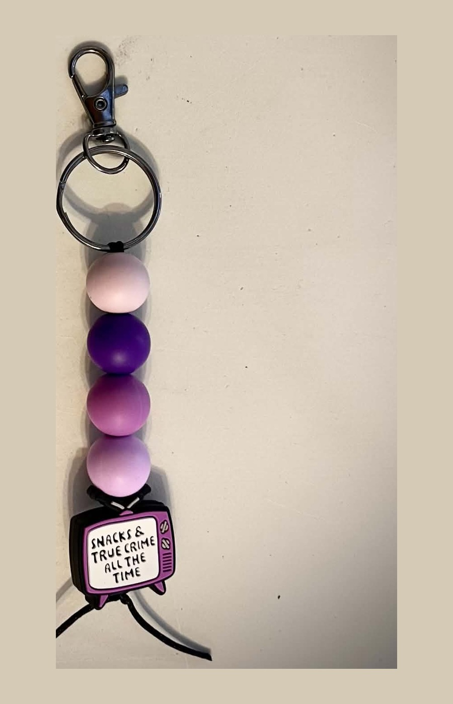 Snacks & True Crime Keychain, Keychain by Ain't That Some Crafts